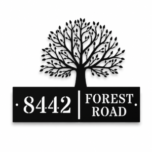 Acrylic Address Name Board with Tree Design